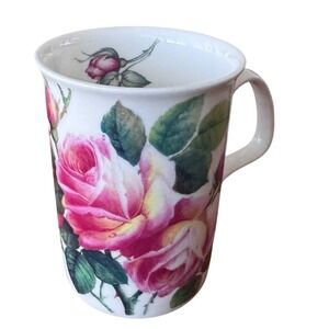 Roy Kirkham English Rose Fine Bone China Mug Pink Floral Made In England 1992